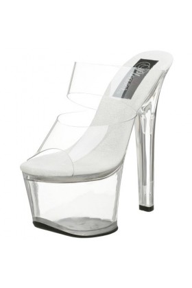 Pleaser SKY-302 CLR/SLV Chrome UK 10 EU 43 