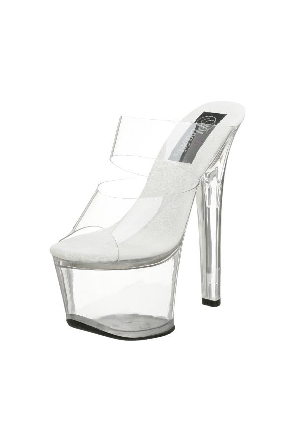 Pleaser SKY-302 CLR/SLV Chrome UK 10 EU 43 