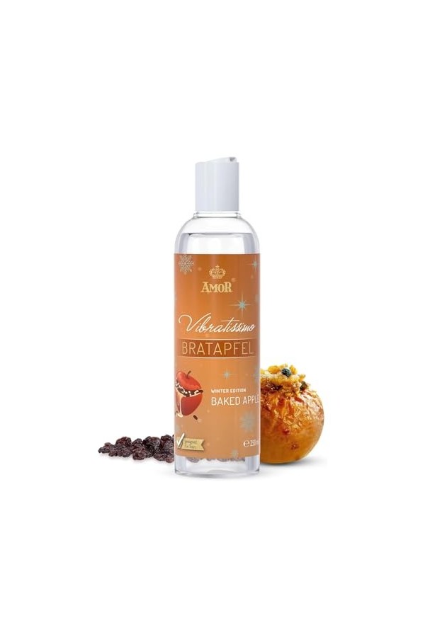 Vibratissimo Play Gel Pomme cuite au four 250 ml I Lubrifiant avec parfum de pomme au four I Lubrifiant à base deau I Lubrif