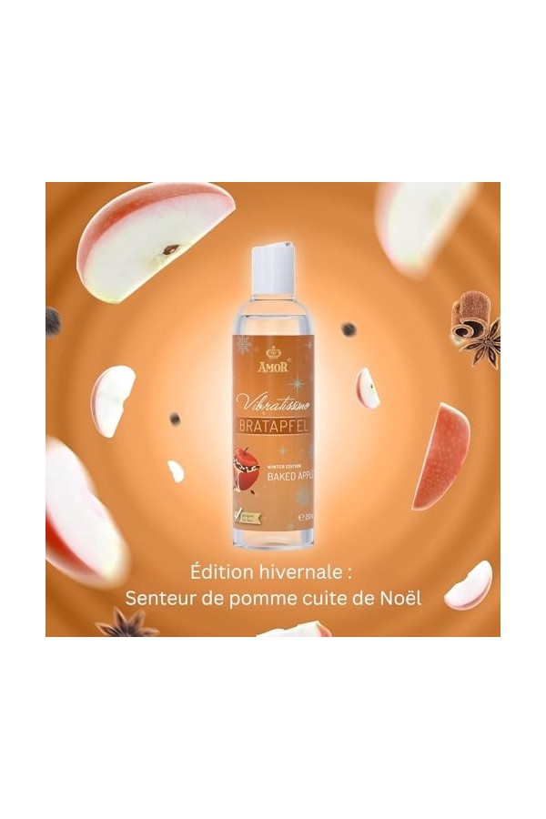 Vibratissimo Play Gel Pomme cuite au four 250 ml I Lubrifiant avec parfum de pomme au four I Lubrifiant à base deau I Lubrif
