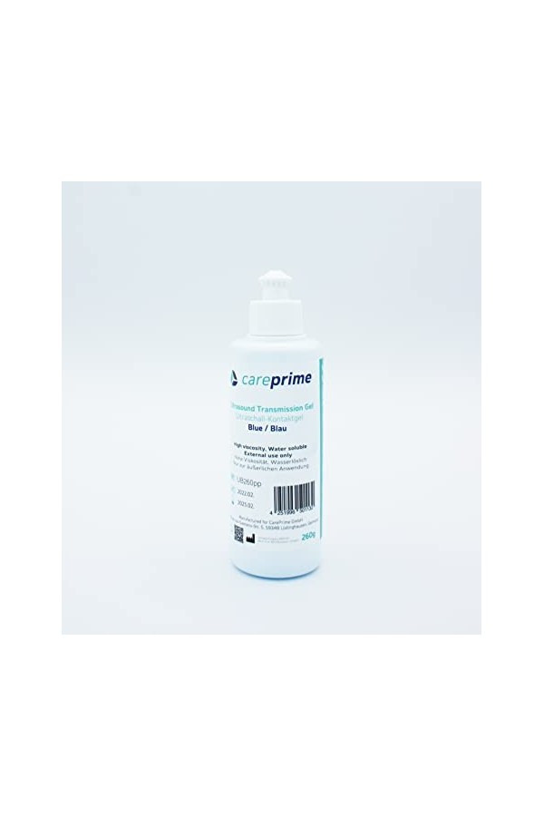 Gel ultrasonique transparent, soluble dans leau, haute viscosité, doux pour la peau, 250 ml bleu transparent 