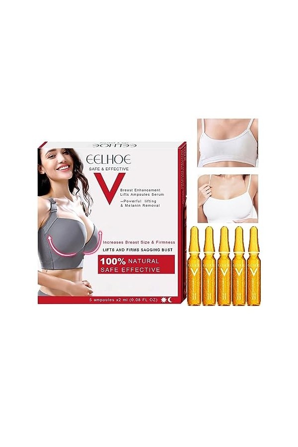 LEVABE Lifting des Seins | Essence dampoules mammaires pour des Seins Plus Gros, Plus dodus et soulevés - Essence repulpante