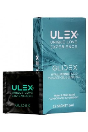 Ulex Glidex - Gel de massage & Lubrifiant à lAcide Hyaluronique à base deau 120 ml 