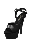 Pleaser KISS209/B/LE Sandales Femmes, Cuir Noir/Noir, 10 UK