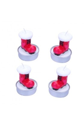 CLISPEED 4 Pièces 1 Boîte bougies simulées dintérieur bougies parfumées de noël bougie aux fraises décor de bottes de père n