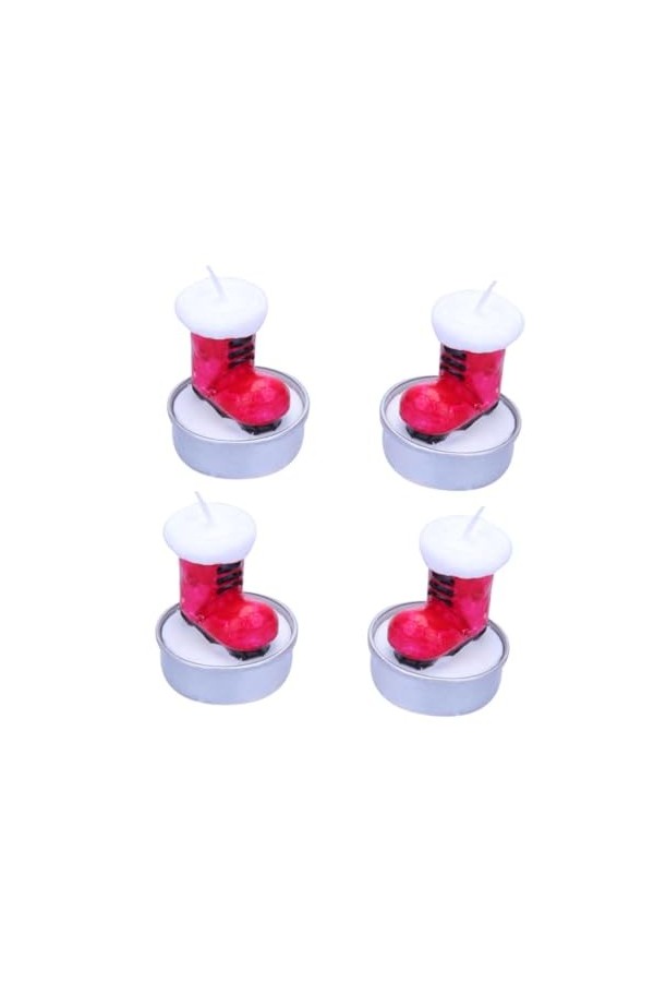 CLISPEED 4 Pièces 1 Boîte bougies simulées dintérieur bougies parfumées de noël bougie aux fraises décor de bottes de père n