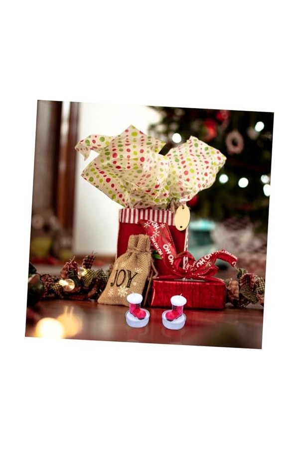 CLISPEED 4 Pièces 1 Boîte bougies simulées dintérieur bougies parfumées de noël bougie aux fraises décor de bottes de père n