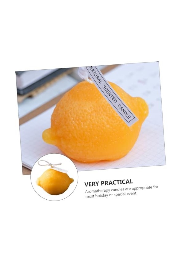Mobestech 1 Pc Bougie aromathérapie citron ornement pour la maison bougie parfumée en forme de citron décor bougie parfumée p