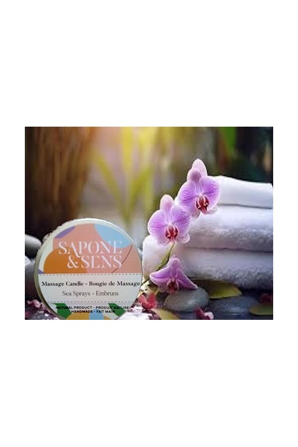 Bougie de Massage Artisanale "Embruns" - Fabrication Française