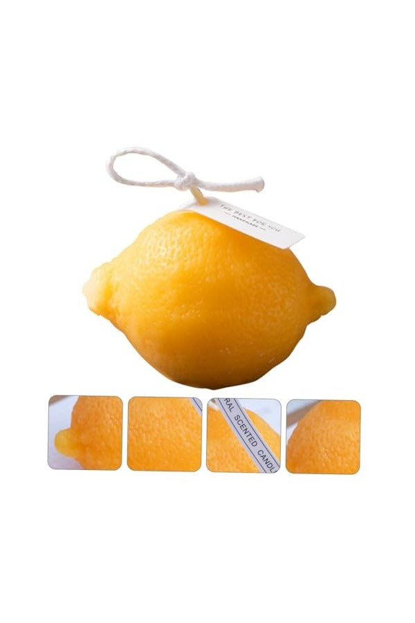 Gatuida 2 Pièces Bougie aromathérapie citron bougies volcaniques ornement pour la maison décor bougie aromathérapie à la cire