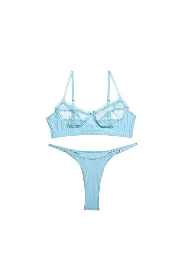 Ensemble de lingerie érotique pour femme Sexy Sexy Licol Dentelle Sous-vêtements Femme Lingerie Sexy Ceinture Vêtements de Nu