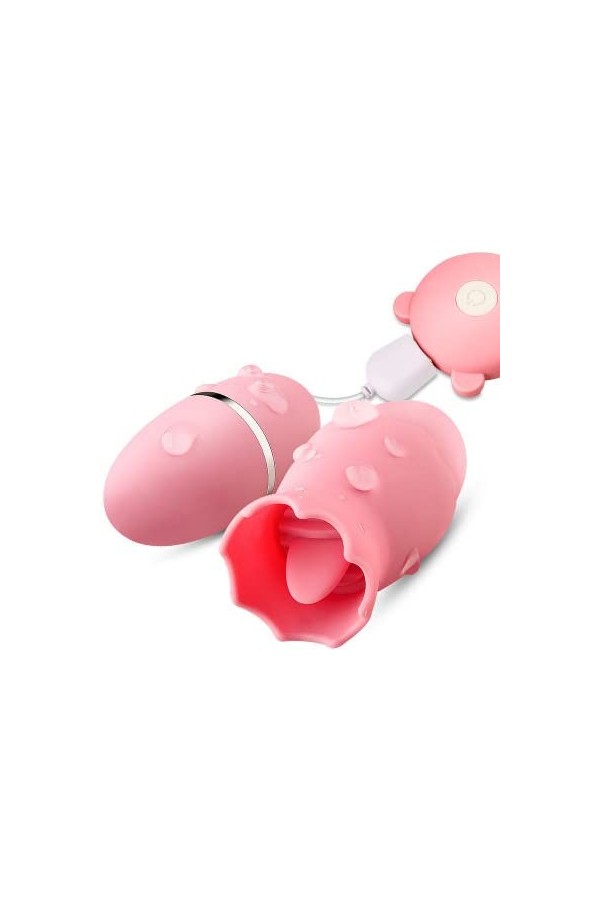 Langue Vibrant Clitoridien Sextoyse Plaisir Femme à Point G et Haute Fréquence 2 en 1 - Stimulateur de Clitoridien Rechargeab