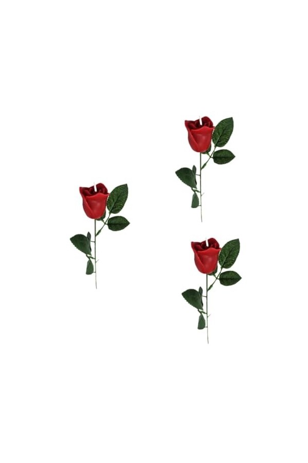 Healvian Bougies Roses En Plastique 3 Pièces Roses De Thé Parfumées