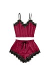 Luckywaqng Lingerie sexy sans manches en dentelle pour femme, Bordeaux, L