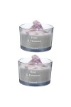 JECOMPRIS 2 Pièces Bougies Parfumées Bougie Aromatique Ornent Des Bougies De Soja Avec Des Cristaux De Bougies Roses Cristaux
