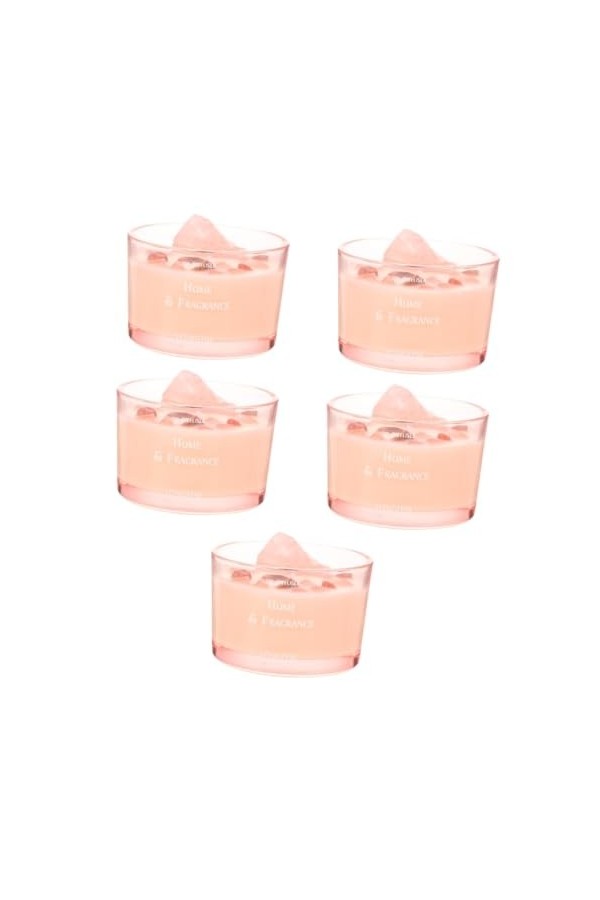 JECOMPRIS 2 Pièces Bougies Parfumées Bougie Aromatique Ornent Des Bougies De Soja Avec Des Cristaux De Bougies Roses Cristaux