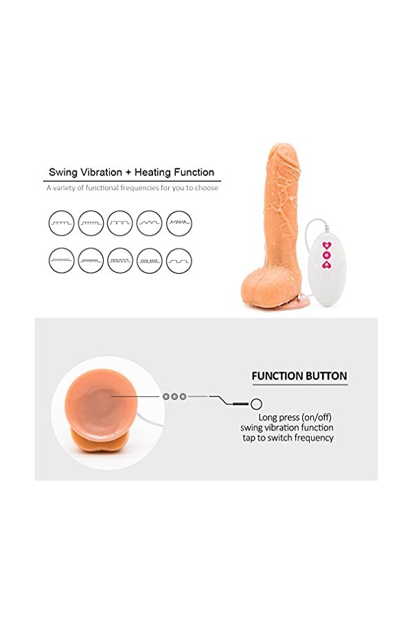 Chāuffant Gộde va et Viént Vîbrant GődéṂiché Femme Šéx Gődé Realiste Vibrő-måsséur Feminin Telecommande Souple Silicone Vento