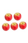 Healvian Bougies En Forme De Pomme Cadeaux De Noël Simulation De Fruits Bougies Chauffe-Plat Parfumées 5 Pièces
