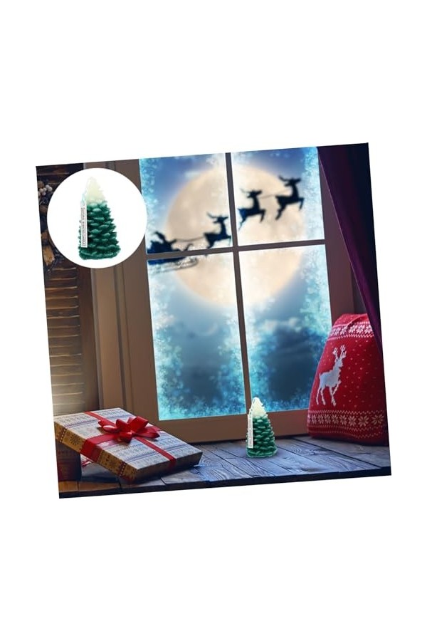 Healvian 2 Pièces Bougies de sapin de Noël bougie de noel sans flamme cadeaux photos décor le cadeau ornement de noël cadeau 