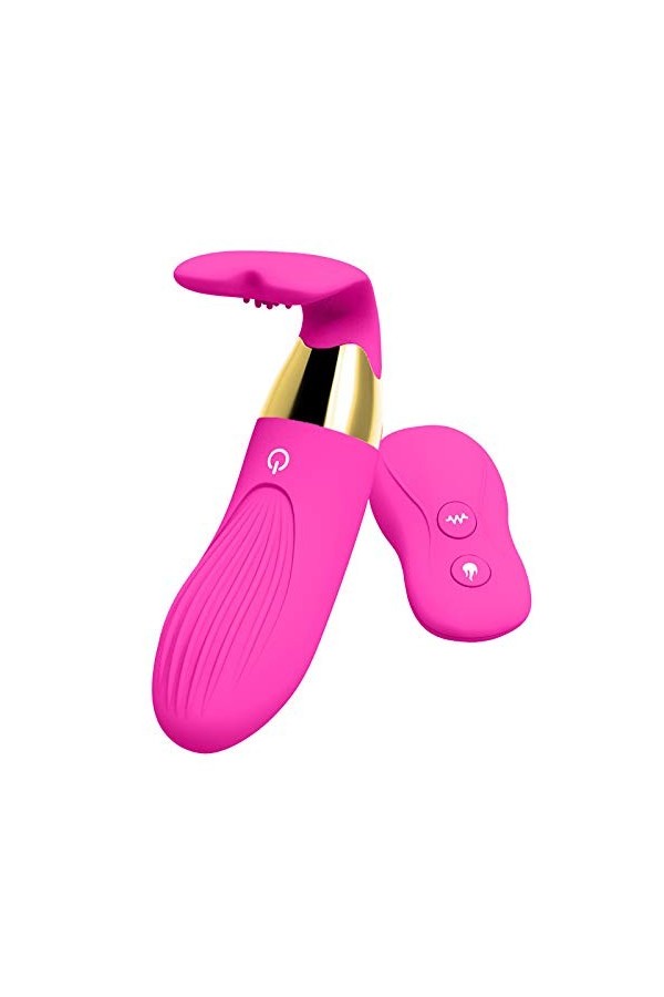 Culotte ờeuf Vibrant 2 en 1 Silicone Masseur,Masseur avec Modes vibration et Modes lécher et succion Vîbrô-másseúr Clîtôrîdie