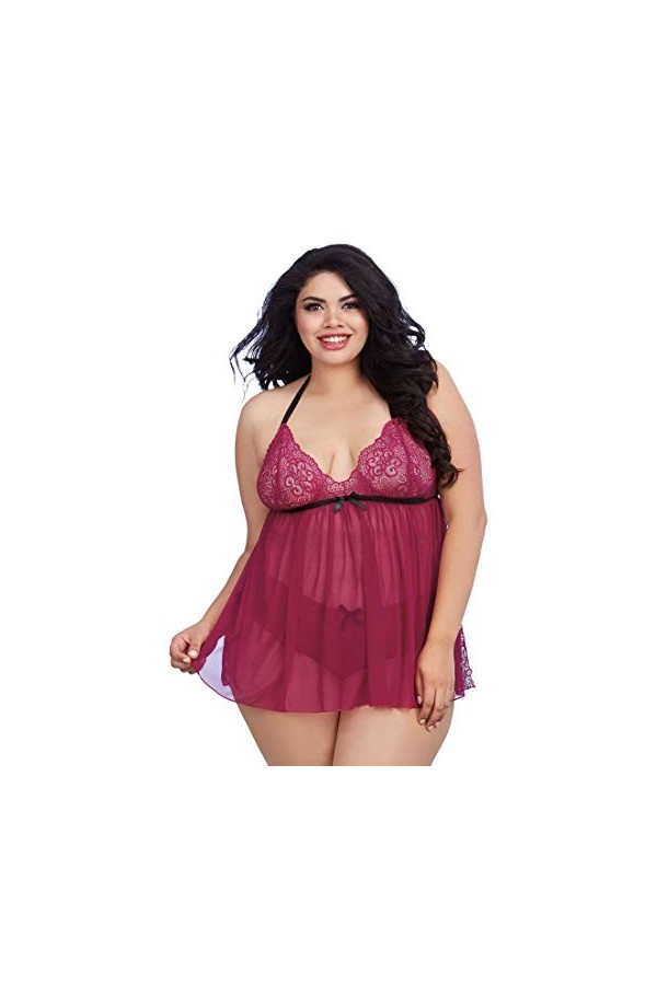 Dreamgirl 11483x Nuisette, Framboise, 1X Plus Femme