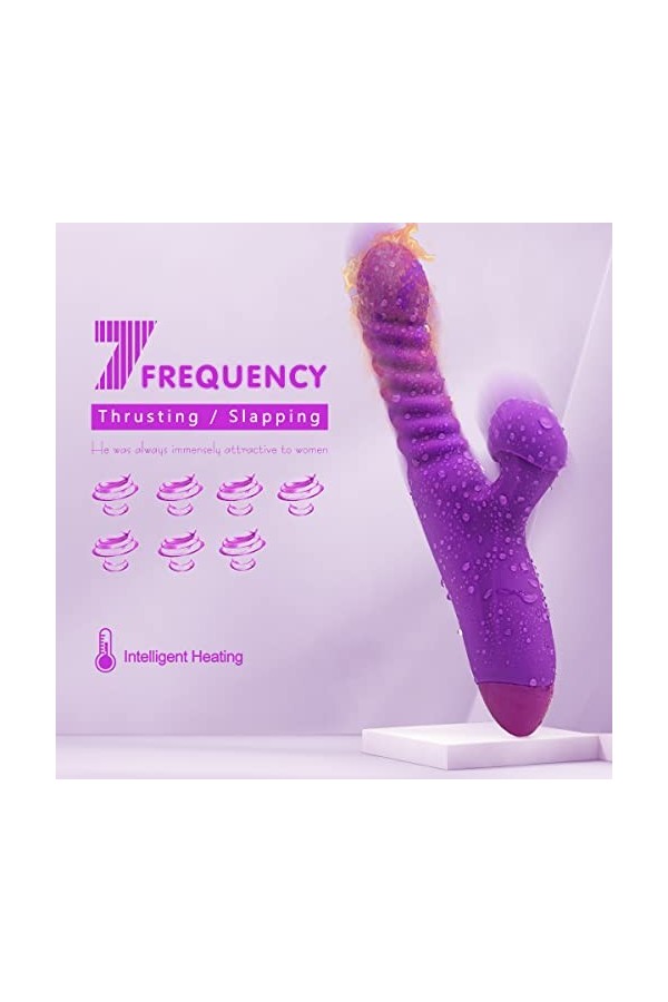 Masseur en silicone portable, Vibromasseur avec 9 modes de vibration et daspiration, charge magnétique USB, Silicone souple 