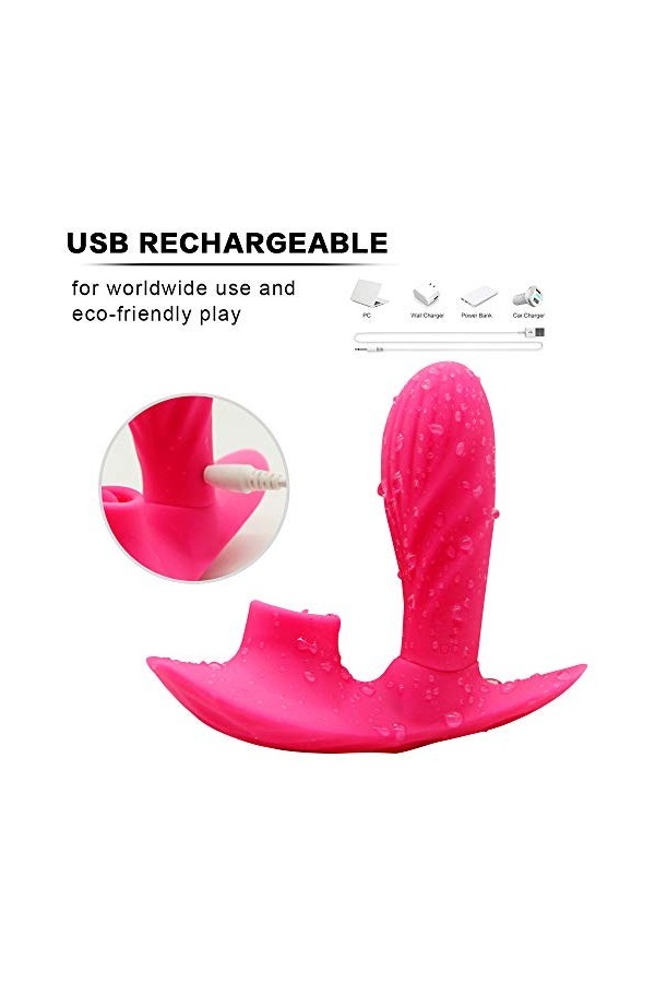 Portable Culotte Vibrant Masseur en silicone portable Vibrômásseúrs Feminin Clitôridien vibrateur avec 10 modes de reglage, 1