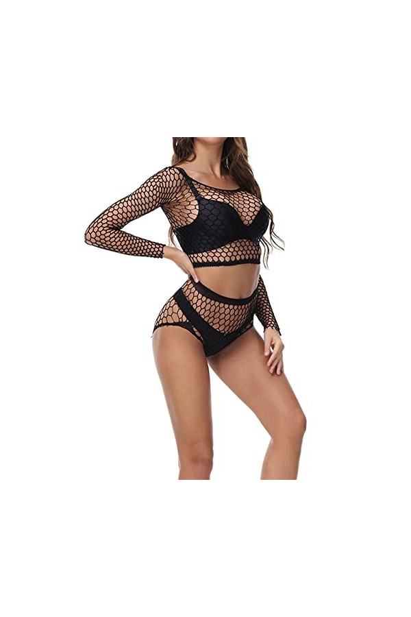 Lingerie Femme Nuisette Lingerie Femme Sexy Ensemble RéSille Lingerie Sexy VêTements De Nuit Transparente sous Vetements Femi