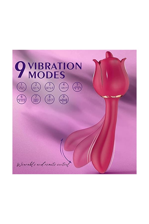 Jóúets pour Femmes Licker Jóúet pour Femmes Six Jóúet avec Langue et Jóúet Lécher Oral Langue Vibrer Jóúet Simulateur de Lang