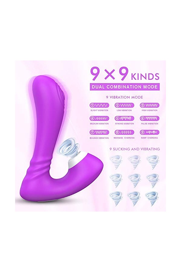 Motor Vibromasseür Femme Clitoridien Süceur Point Ġ, Sextoys-e Femme Ṿib-r-an-t Aspiration, Puissant Modes de Vibration pour 