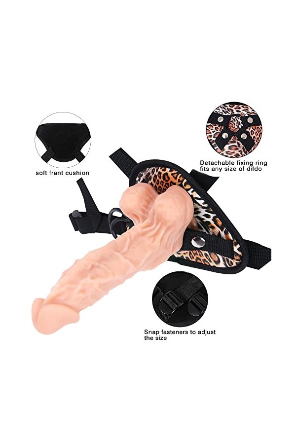 HOTCOS Gros 21Cm Gòdè Cèinture Rèalístè Pour Fémmé,Portable Rèalístè En Sílícòne Sòuplè Et Étanche Avec Cèinture Vèntòuse Gra