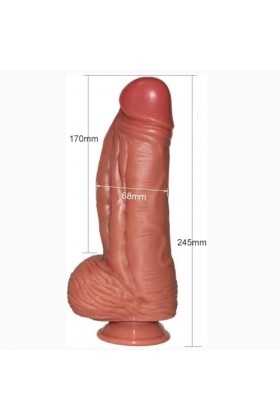 HOTCOS Ġo?E Šouple Sìliconè, Gódës Fëminin Ręaliśtè Grand Diamètre - Geant Ǵ̣Odè Rëạlisté Chạìr Va Et Vient Venťòuse, Taille