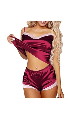 Soutien Gorge Sexy, Femme sous-Vêtements Pyjamas Deux Pièces Hot Short À Jarretelles en Soie Sexy and Interesting Home Clothe