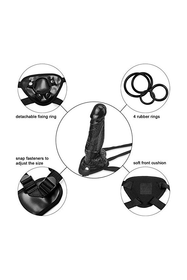 Gọd Céintūre Lésbiénṋes Gőde Strāp-őn Petit Souple Ġôdé Silicone Realiste pour Femme GờdḙṂichéts Va Et Vient 6.5in 2FA