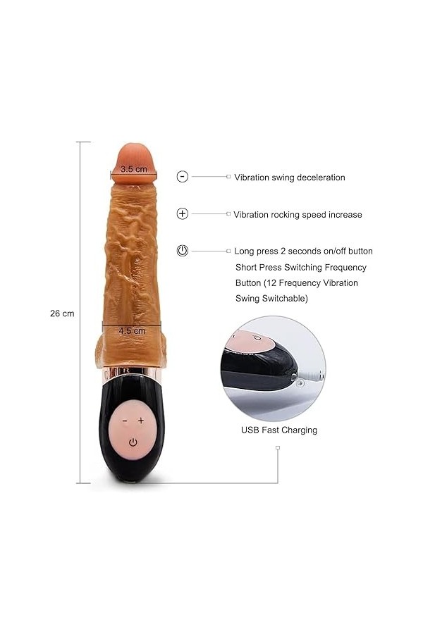 Chāuffant Gộde va et Viént Vîbrant Gờdḙ Femme Šêx Vibrờ-mạssêur Va Et Vient sans Fil Realiste Gờdḙs Gờd Vibrant Femme Pờint G