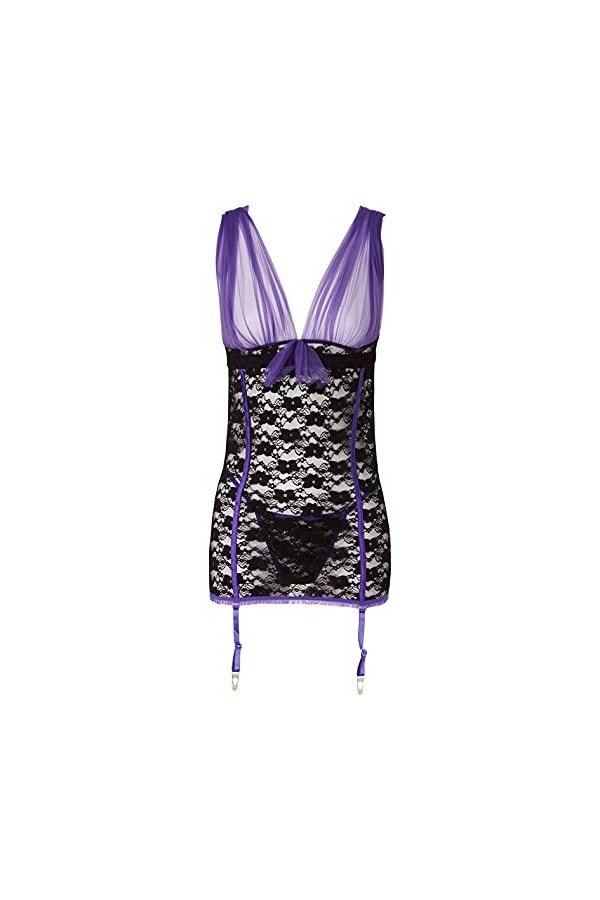 Shirley of Hollywood Nombre x25235 Taille 2 X Violet/Noir Dentelle Stretch et deniers Nuisette Sexy pour femme