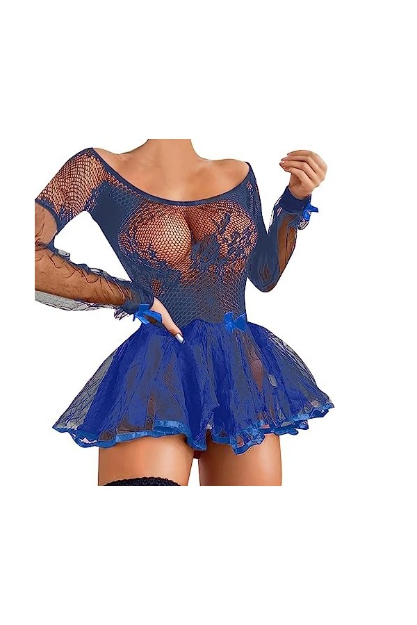 Tenue Sexy Femme Coquine Hot Luxe Combinaison Resille Pute Lingerie Sexy Dentelle Mini Jupe Sexy Uniforme Sexy Robe Soie Tenu