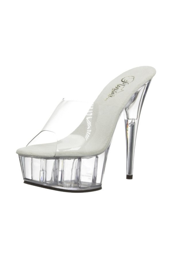 Pleaser Del601/C/B, Pompes à Plateforme Femme, Transparent Clear , 37 EU