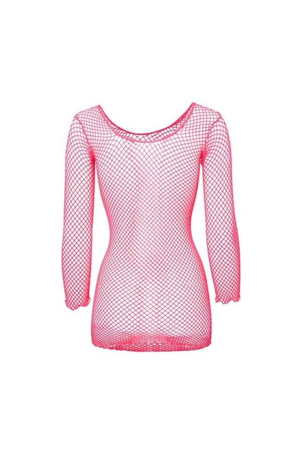 Orion Mini Robe en Résille avec des Manches Longues - Rose - Taille unique