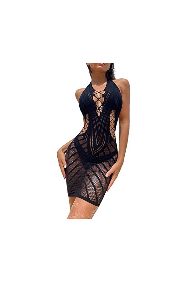 Youyu77 Lingerie Tendance Femmes Sexy Lingerie De Pêche Femmes Mince Sexy Dété De Pêche Sexy Net Pyjamas Body Noir Lingerie