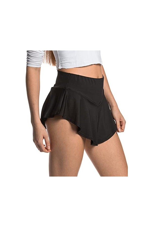 Mini jupe courte sexy pour femme, Noir , XL
