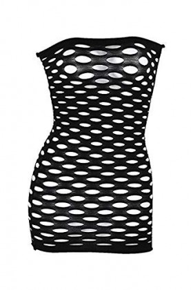 Amour Mini robe sexy tube style filet découpé - Noir - Noir - Taille unique