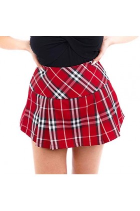 Ro Rox Alicia Punk Tartan Plaid Mignon Sexy Mini Jupe, Rouge, M