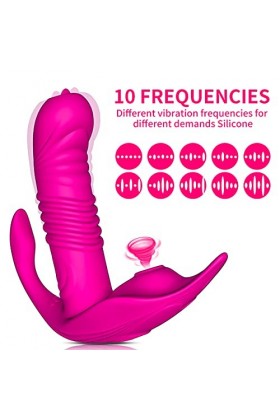 Vibromásseurs Feminin Clitorîdîen Sucëur Púîssant et Chauffant Va et Vient Vibromásseurs Feminin Rèáliste Discret Gôde Femme 