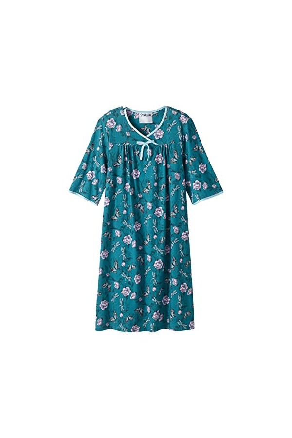 Robe dhôpital adaptative à dos ouvert pour femme, Libellule florale, M