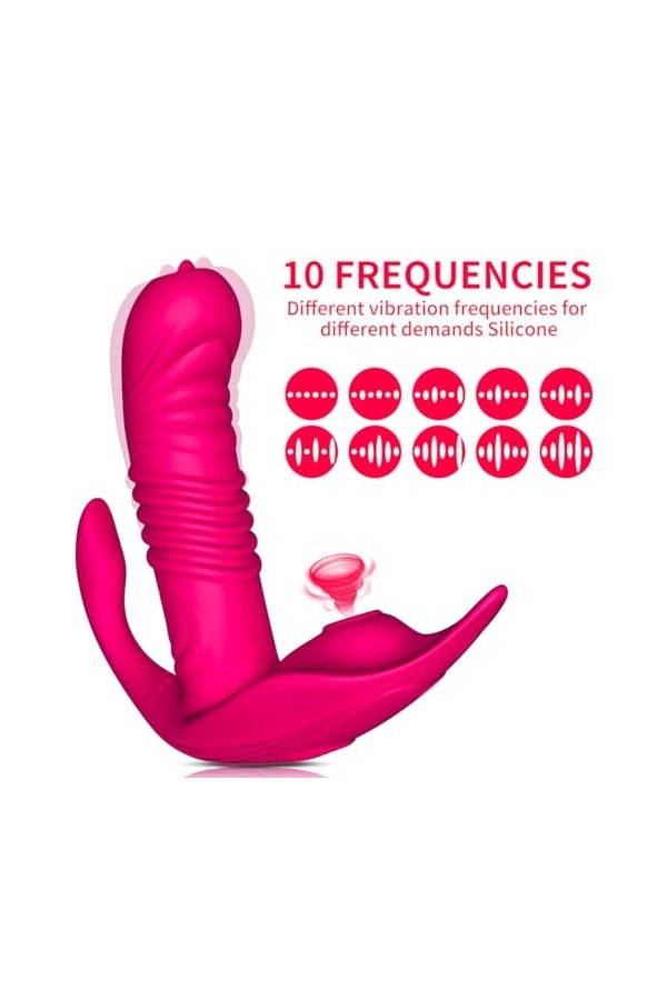 Vibromasseurs Feminin Clitoridien Suceur Puissant, Vibromasseurs Feminin va et vient à Distance Telecommande pour Homme Gode 