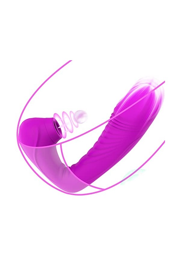 Vibromasseurs Feminin Clitoridien Suceur Puissant, Vibromasseurs Feminin va et vient à Distance Telecommande pour Homme Gode 