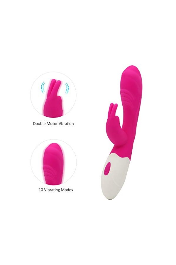 Rabbiṭ Vibroṃasseur Masseur portable en silicone féminin, avec dix modes de fréquence, détend la fatigue, chargement USB, éta