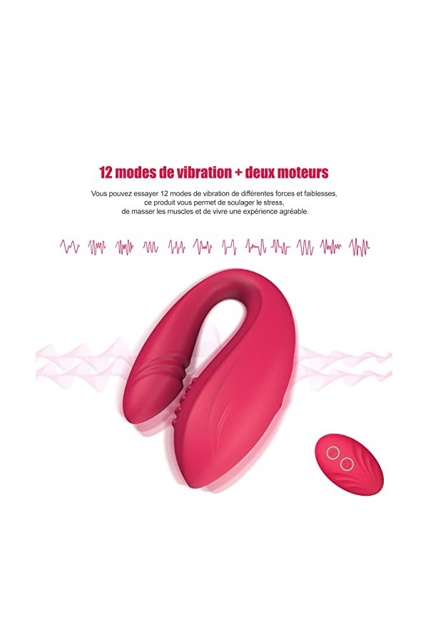 Sex Toyspour pour Couple Realiste Sextoyse Couple Plaisir Sex Toýs Femme Vibrant avec étanche, 12 Mode Gode Vibro-masseur Se