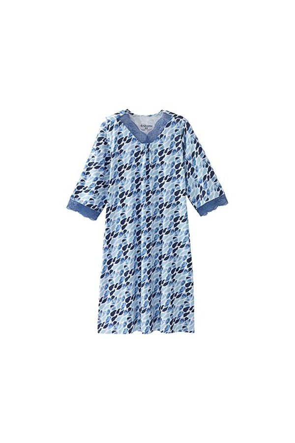 Chemise de nuit adaptative à dos ouvert avec bordure en dentelle pour femmes – Robe dhôpital sans regard à col en V pour per